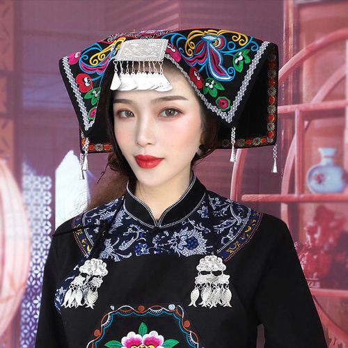 贵州少数民族风手工苗族壮族头帕子布依族头饰女原创设计刺绣头巾【3