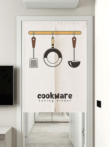 厨房门帘隔断帘商用餐厅广告帘后厨遮挡半帘出餐口布帘商场挂帘子