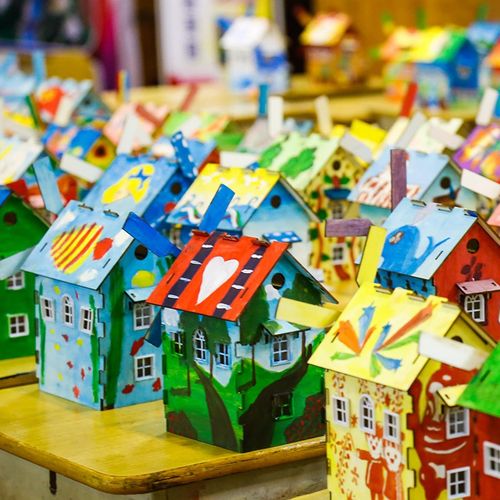 新品中天模型七彩阳光涂装木屋建筑模型小房子diy迷你手工玩具屋