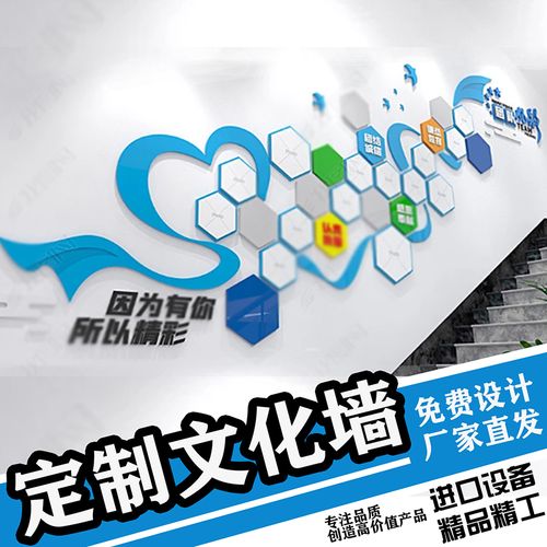 企业文化公司文化墙装饰定制办公室活动会议室3d亚克力立体楼走廊
