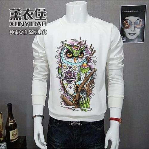 欧美潮牌流行猫头鹰卡通宽松男卫衣外套印花动物图案潮人百搭衣服