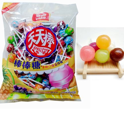 雅客天天棒袋装630g(约60支)水果什锦口味扭结棒棒糖儿童零食