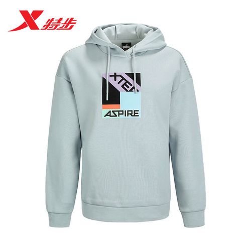 特步女装卫衣2022秋冬季新连帽套头保暖运动休闲保暖长袖舒适上衣