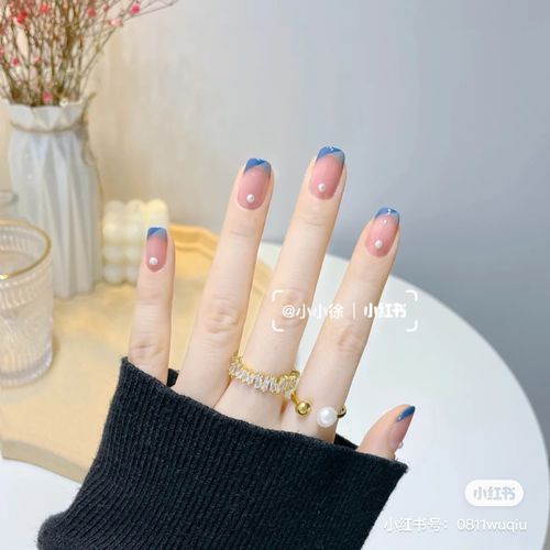 小红书可爱法式穿戴甲短款珍珠假指甲贴片可拆卸轻奢定制美甲成品
