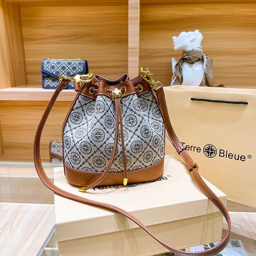 terrebleue香港代购tb正品女包真皮女士名牌水桶包女大牌斜挎包包