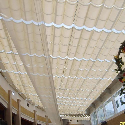 电动天棚帘水波折叠式天蓬帘fcs阳光房屋顶电动窗帘洛阳厂家直销