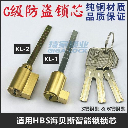 适用klhbs海贝斯智能锁锁芯适用hbs锁芯带尾巴指纹锁锁芯电子锁头
