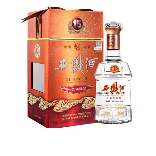 西凤15年陈酿酒500ml国产陕西西凤酒45度白酒 单瓶装纯粮食商务酒
