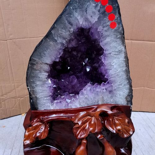 4kg巴西紫水晶洞天然大颗粒原石摆件玛瑙精品装饰聚宝盆