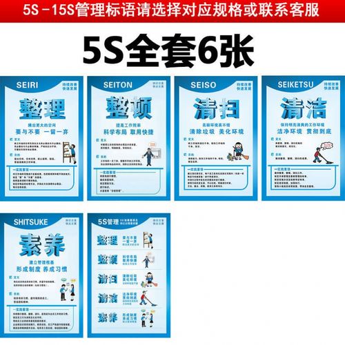 5s管理标语挂图工厂车间6s7s8s9s质量管理企业文化宣传画海报 5s全套6