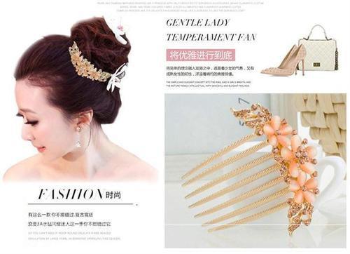 中年妇女头饰发卡妈妈大气发髻盘发卡优雅竖式发夹防滑便携式发钗