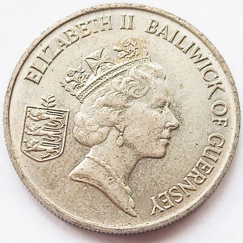 大版 帆船 1985-1990年格恩西根西岛5便士銅镍硬币23.6毫米 5.