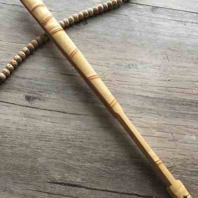 天然竹罗汉竹佛肚竹95寸罗汉竹留青大头型罗汉竹宣纸扇罗汉竹扇