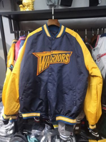 滕讯体育nba专营勇士队出场服棉服夹克棒球服外套秋冬棉衣服复古男女