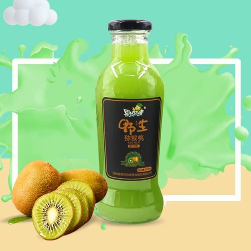 果汁含量≥40%玻璃瓶装果然风情系列348ml*1瓶 野生猕猴桃汁348ml*1瓶