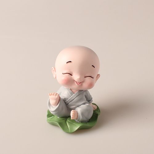 车载摆件中控台小和尚摆件汽车内饰品卡通汽车内饰品小沙弥禅意汽车