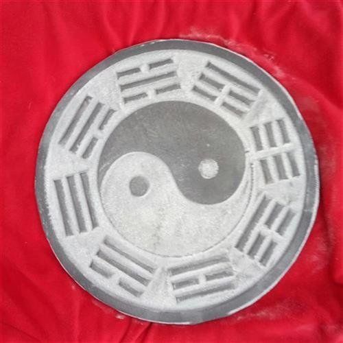 青石八卦图风水阴阳镜石s头八卦图石雕摆件镇宅太极八卦盘加工石