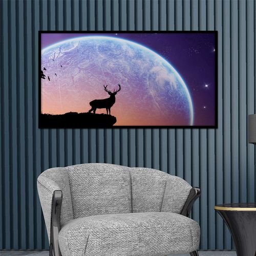 唯美麋鹿横版壁画挂画家居现代装饰画墙画沙发背景