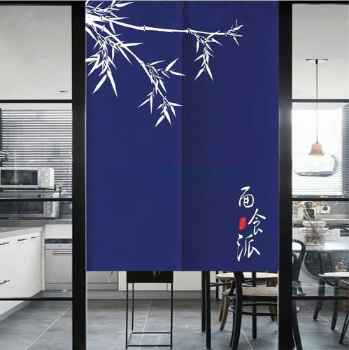 布艺门帘厨房防油烟半帘中式隔断帘吃货文艺范门帘厨房挂帘可定制