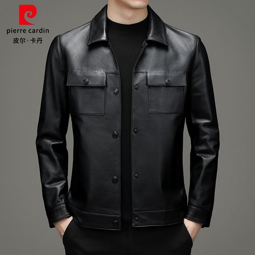 皮衣韩版帅气绵羊皮软皮夹克秋季款中年外套潮商务休闲中年男士上衣