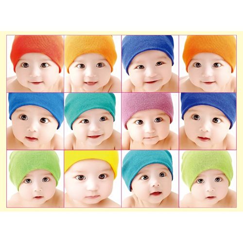 画娃娃图片可爱宝宝海报墙贴备孕妇婚房卧室胎教萌娃大图小男孩挂画