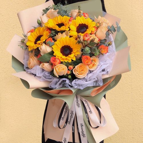 安徽向日葵玫瑰花束鲜花速递同城合肥芜湖滁州阜阳六安生日配送店