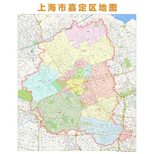 新款 嘉定区行政区划地图高清定制2021城市交通卫星办公室挂图