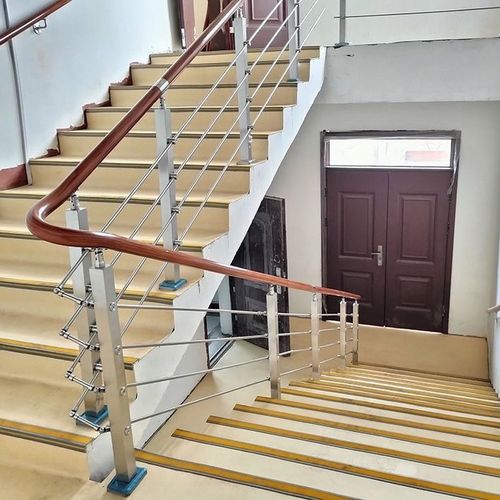 定制不锈钢栏杆楼梯扶手阳台飘窗户外护栏栏杆阁楼不锈钢立柱
