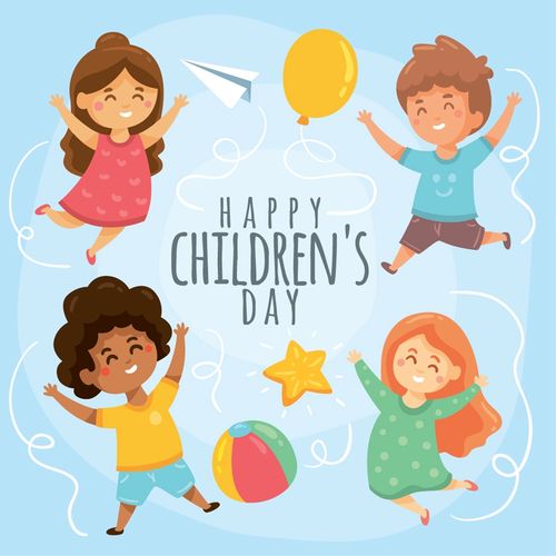 六一儿童节卡通可爱小孩男孩女孩设计素材矢量图库源