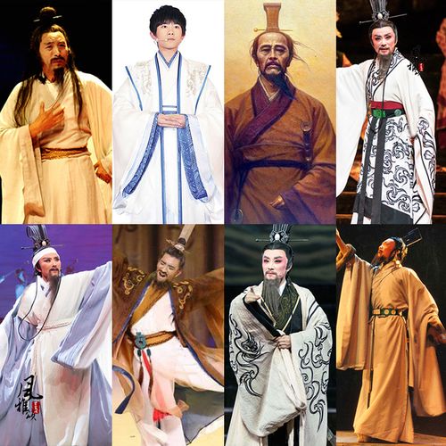 春秋战国楚国屈原同款影视古装男士棉麻汉服大臣服丞相话剧演出服