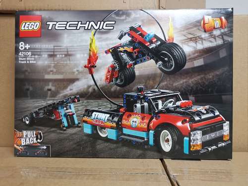 lego乐高机械组42106 卡车与摩托车特技表演拼搭男孩积木玩具新品
