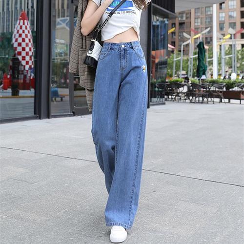 欧阿玛施旗女装官网2020秋季新款国内正品代购阔腿直筒老爹牛仔裤