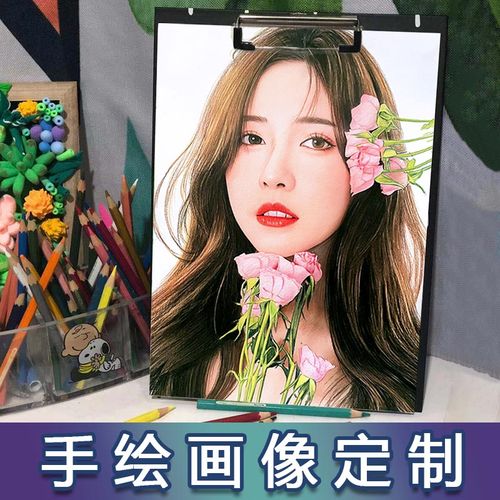 用名字画画 新款2022素描画像定制手绘彩铅画代画人物画肖像画真人