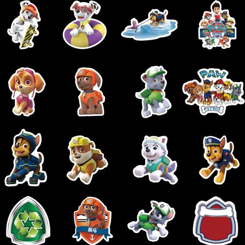 50张汪汪队卡通贴纸行李箱贴 大冒e险立功狗狗旅行箱冰箱电动车贴