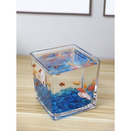 创意小鱼缸水族箱迷你金鱼缸客厅小型桌面家用水晶玻璃生态