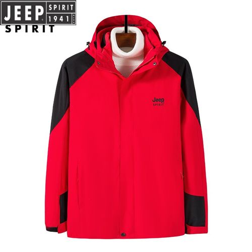 吉普(jeep)国际品牌男士冲锋衣抓绒两件套户外冲锋衣男三合一两件套