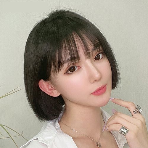 假发女短发空气刘海波波头韩式可爱少女发套bobo头真人发丝全头套