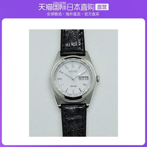 日本直邮seiko精工 seiko selection皮革表带光能手表 白 stpx019
