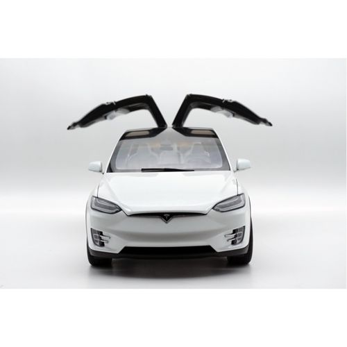 特斯拉车模 1:18原厂model x 白灰suv合金全开六门汽车模型 珍珠白
