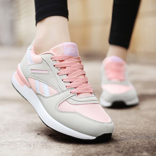 胖脚宽脚大码女鞋41一43软皮运动鞋粉色鞋子中年妇女百搭女装波鞋