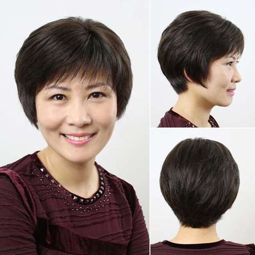高档假发女短发真发假发套中老年女士真人发丝妈妈款全头套头发真