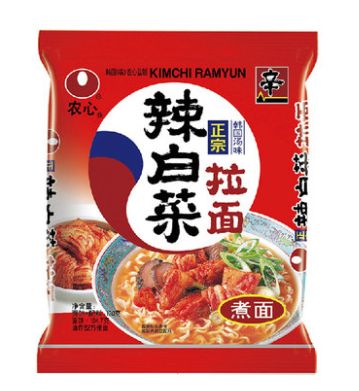 农心  韩式美味辛拉面辣白菜/香菇牛肉口味袋面单袋包装120g*5