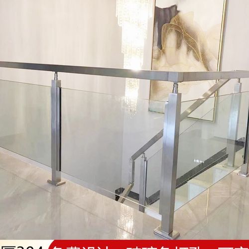 楼梯扶手栏杆 不锈钢护栏钢化玻璃围栏室内室外立柱简约阳台栏杆