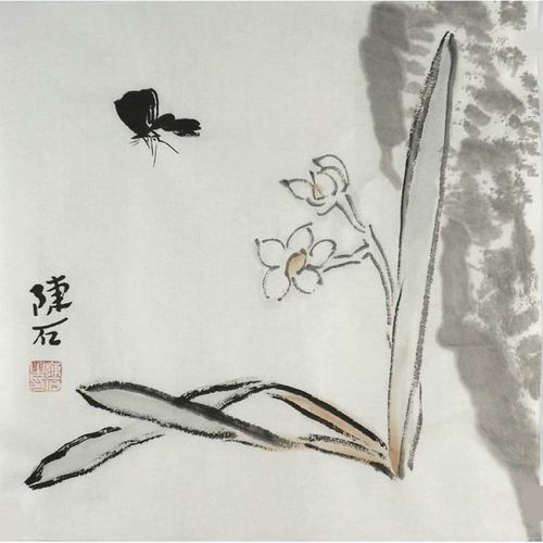 b纯手绘字画书画客厅办公室装饰画 陈石国画花鸟画小品33gg24 j041928