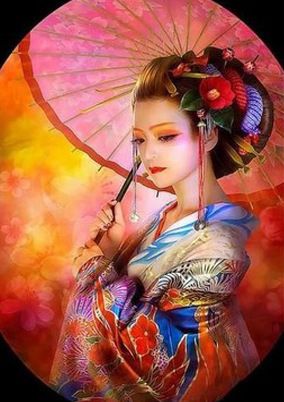 新diy艺伎满钻圆钻贴钻画古风美女人物客厅卧室纯手工