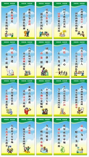 716海报印制展板写真喷绘288企业文化宣传团结协调效率宣传标语