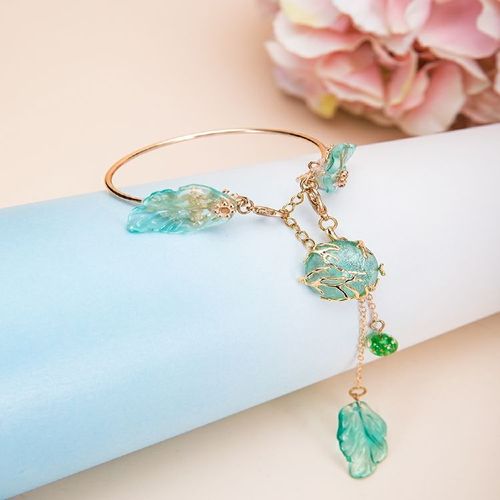 汉服手链女夏古风仙气流苏手镯可调节森系古装配饰