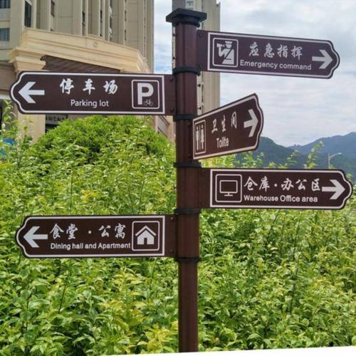 面单面景观标示牌公园指示牌分流导向牌箭头景区标识