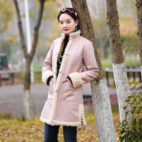 冬季藏装女藏式外套民族风棉服中长款棉衣加绒西藏拉萨服藏族上衣