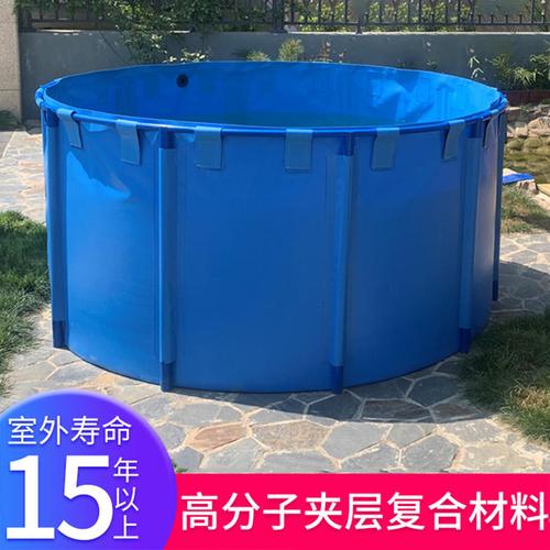 养鱼池大型塑料人工水池加厚带支架自建户外折叠池防水布帆布鱼池